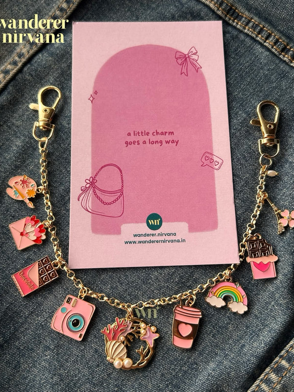 Blush Travel story Bagcharm chain