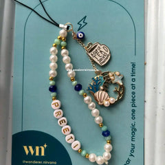 Beach Tea Evileye Personalised Beaded Phonecharm