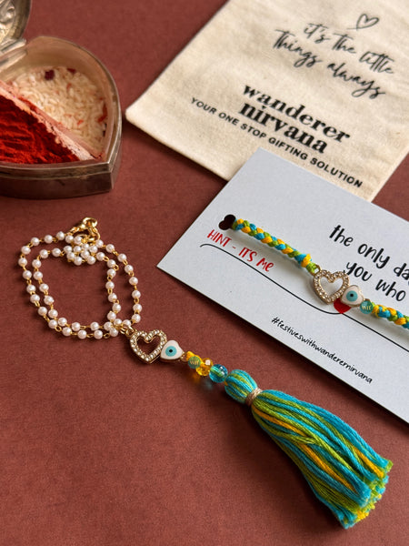 Evileye Heart Mint Bhaiya Bhabhi Set