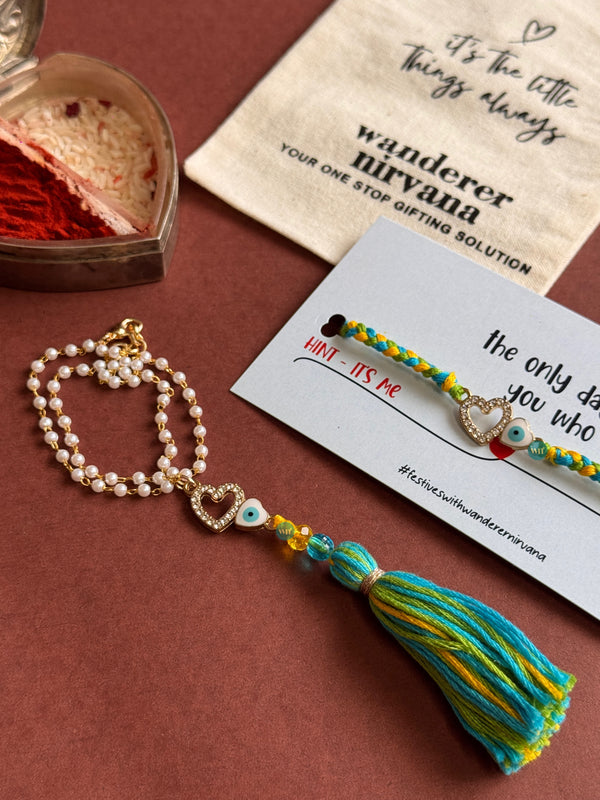 Evileye Heart Mint Bhaiya Bhabhi Set