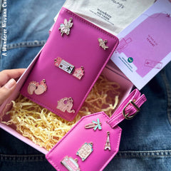 Rose pink Customised Passport cover and Luggage tag