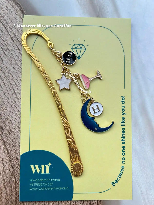 11:11 Star Moon Martini Personalised Bookmark