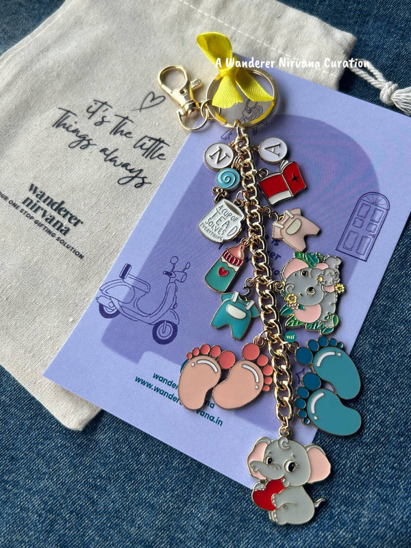 Baby Parents to be Family Keychain