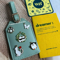 Owl Butterfly Cat Penguin Panda Couple Mint Luggage Tag