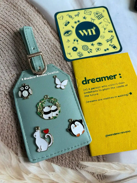 Owl Butterfly Cat Penguin Panda Couple Mint Luggage Tag