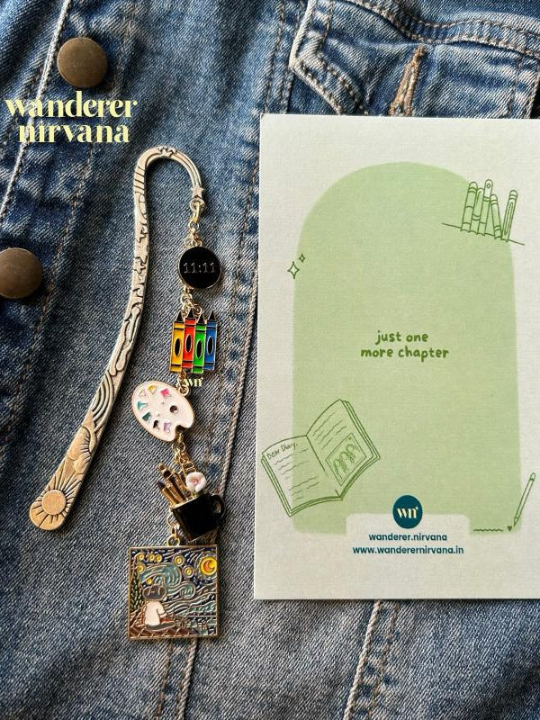 The Artist Between the Lines — Art-Themed Silver Bookmark