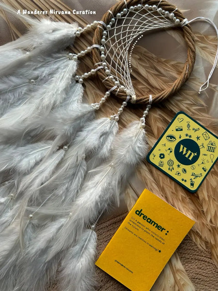 Chaand White Dreamcatcher in Wreath Ring