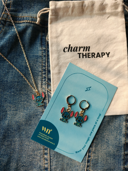 Stitch Neckpiece Earrings Set