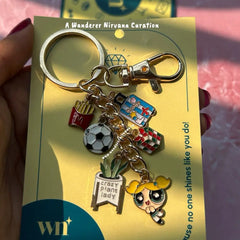 Fries , Travel, football, Gift, plantlady, Powerpuff Keychain