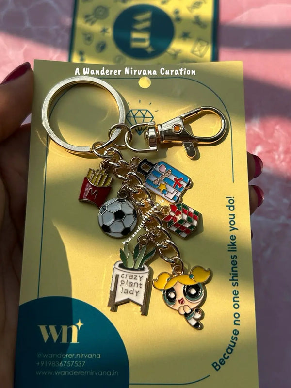 Fries , Travel, football, Gift, plantlady, Powerpuff Keychain