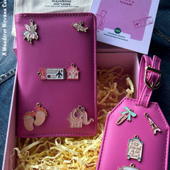 Rose pink Customised Passport cover and Luggage tag