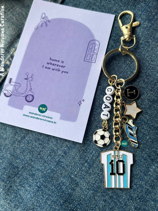 Messi - The Goat football Keychain Bagcharm