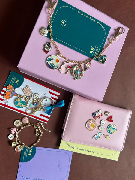 Travel Essentials  Bagcharm chain| Keychain| Bracelet| Passport Cover Combo