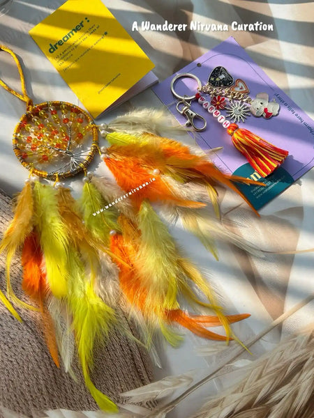 Warmth Combo Tree of Life Dreamcatcher and Boho Keychain