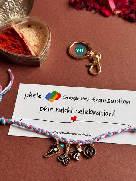 Badminton Charm Rakhi Keychain