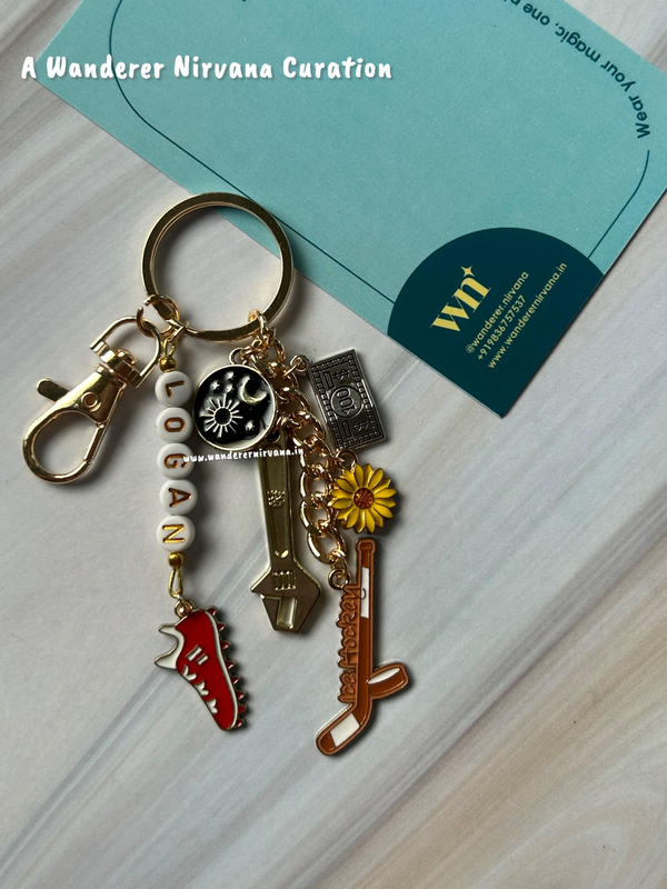 Logan Off Campus Inspired Personalised Beaded Keychain