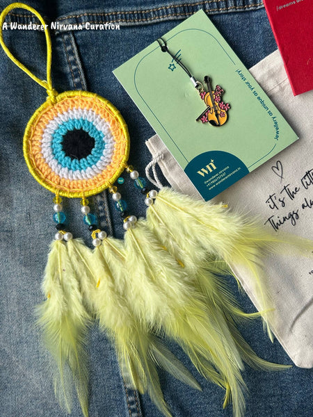 Yellow Dreamcatcher Phonecharm Bracelet Combo