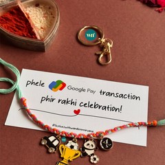 Football Pro Panda Rakhi Keychain