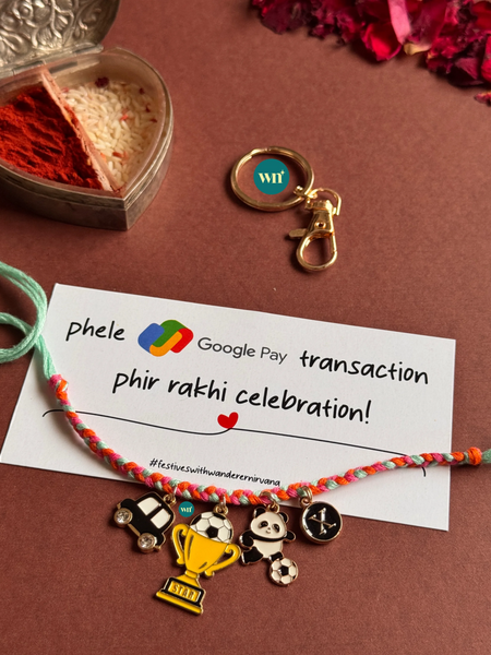 Football Pro Panda Rakhi Keychain