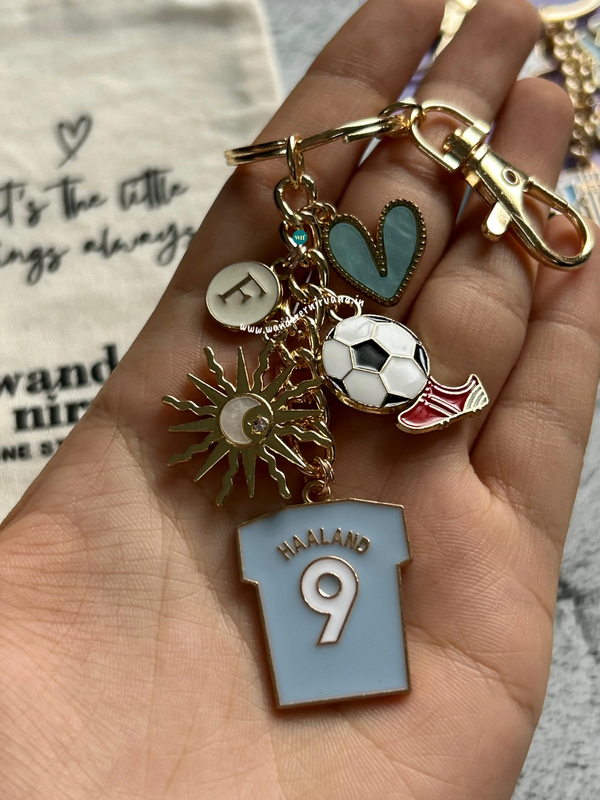 A Golden Goal Football Keychain | Haaland Inspired Personalised Football Keychain