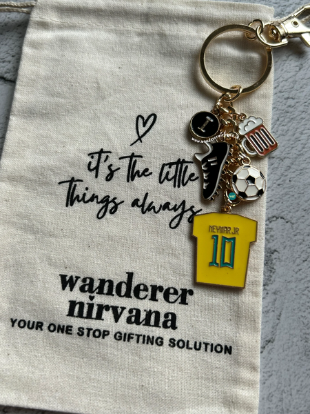 A Beautiful Game Football Keychain| Neymar Jr Inspired Personalised Football Keychain