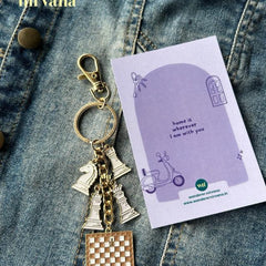 White Chess Army Multipurpose Keychain Bagcharm