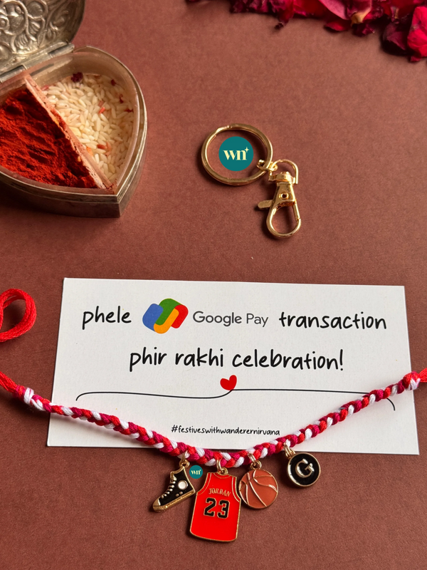 Basketball Charm Rakhi Keychain