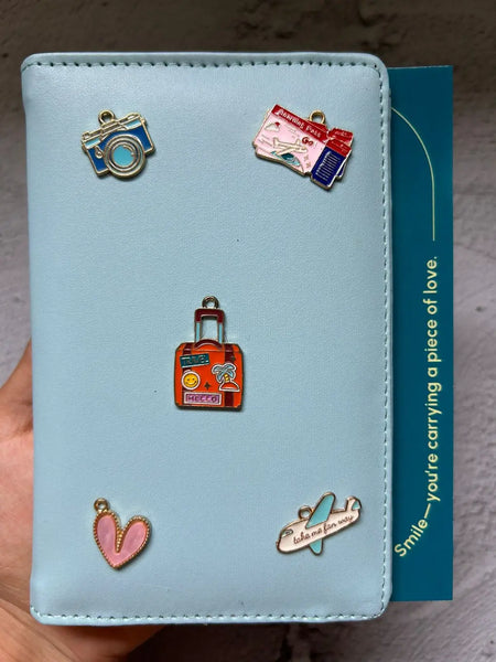 Travel Powder Blue Personalised Passport Cover