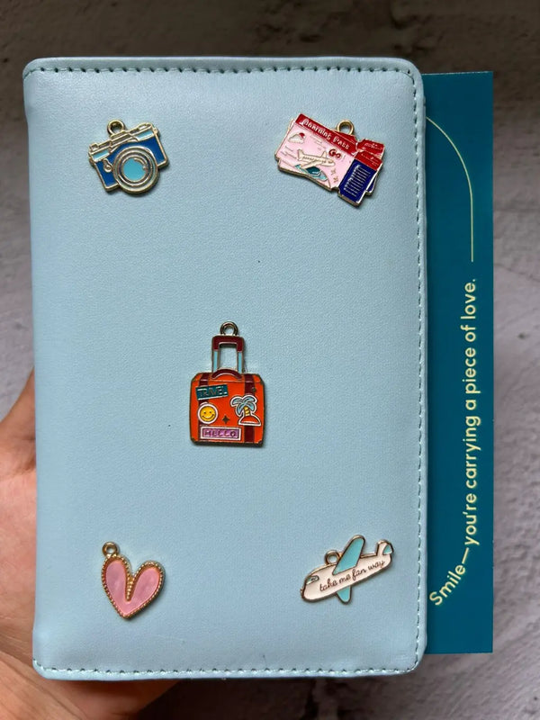 Travel Powder Blue Personalised Passport Cover