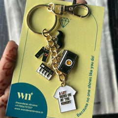 Classic Moustache Camera Music A lot going at moment Keychain