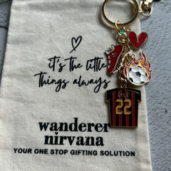 A Fire Heart Football Keychain | Kaka Inspired Personalised Football Keychain