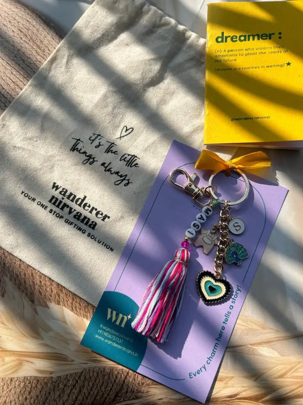 Masi Personalized peacock Evileye Keychain