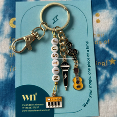 Justin Off Campus Inspired Personalised Keychain Bagcharm | Music Lover Aesthetic Custom Keychain