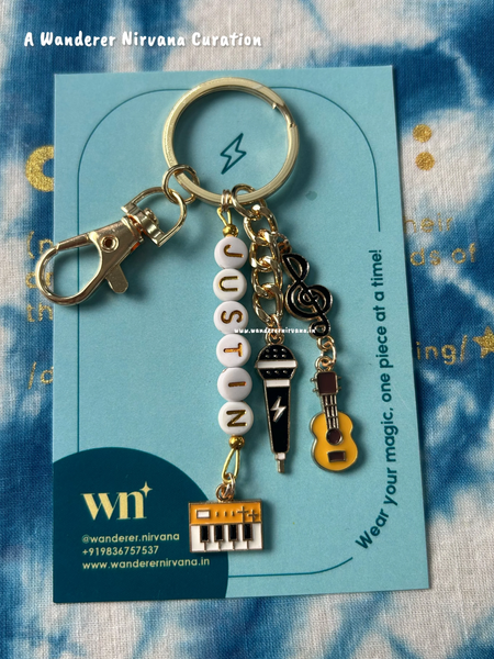 Justin Off Campus Inspired Personalised Keychain Bagcharm | Music Lover Aesthetic Custom Keychain